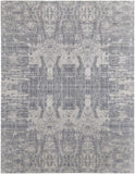 4' X 6' Gray and Silver Abstract Hand Woven Worn Faded Area Rug