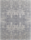 2' X 3' Gray and Silver Abstract Hand Woven Worn Faded Area Rug