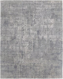 4' X 6' Gray and Silver Abstract Hand Woven Worn Faded Area Rug