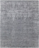 3' X 5' Gray and Silver Abstract Hand Woven Worn Faded Area Rug