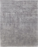 2' X 3' Gray and Silver Abstract Hand Woven Worn Faded Area Rug