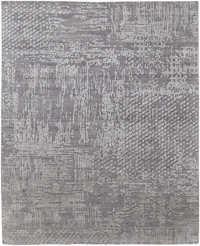 8' X 10' Gray Geometric Washable Non Skid Indoor Outdoor Area Rug