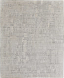 4' X 6' Ivory and Gray Abstract Hand Woven Worn Faded Area Rug