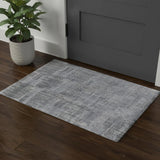 2' X 3' Blue Ivory And Gray Abstract Hand Woven Distressed Area Rug
