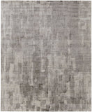 3' X 5' Gray and Ivory Abstract Hand Woven Worn Faded Area Rug