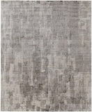 2' X 3' Gray and Ivory Abstract Hand Woven Worn Faded Area Rug