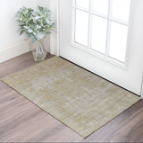 3' X 5' Yellow and Ivory Abstract Hand Woven Area Rug