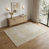4' X 6' Yellow and Ivory Abstract Hand Woven Area Rug