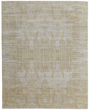 4' X 6' Yellow and Ivory Abstract Hand Woven Area Rug