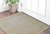 2' X 3' Yellow and Ivory Abstract Hand Woven Area Rug