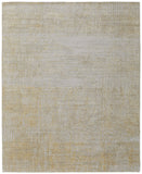 2' X 3' Yellow and Ivory Abstract Hand Woven Area Rug