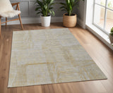 4' X 6' Yellow and Ivory Abstract Hand Woven Area Rug