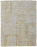 2' X 3' Yellow and Ivory Abstract Hand Woven Area Rug