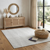 4' X 6' Ivory And Tan Geometric Hand Woven Area Rug