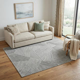 5' X 8' Green and Ivory Abstract Hand Woven Area Rug