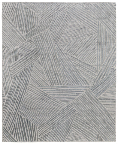 2' X 3' Green and Ivory Abstract Hand Woven Area Rug
