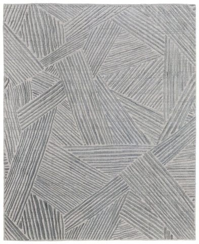 2' X 3' Green and Ivory Abstract Hand Woven Area Rug