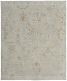 2' X 3' Gray and Brown Wool Floral Hand Knotted Area Rug