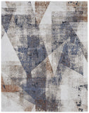 2' X 3' Gray Blue and Ivory Checkered Power Loom Area Rug