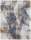 8' X 10' Gold Beige And Taupe Floral Washable Indoor Outdoor Area Rug