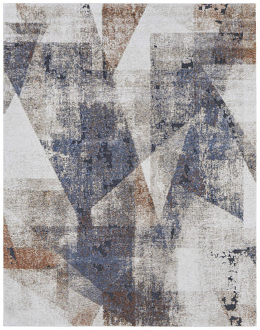 8' X 10' Gold Beige And Taupe Floral Washable Indoor Outdoor Area Rug