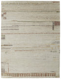 7' X 9' Blue And Gray Abstract Stripe Indoor Outdoor Area Rug