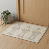 2' X 3' Gray and Red Wool Geometric Hand Knotted Area Rug