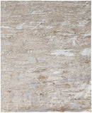 3' X 5' Ivory Gray and Tan Abstract Power Loom Worn Faded Area Rug