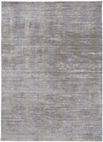 3' X 5' Taupe Silver And Tan Abstract Distressed Area Rug