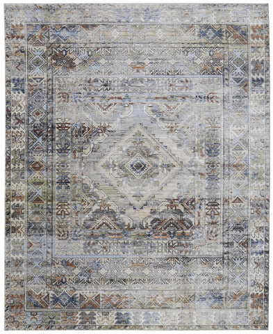8' X 10' Black And Ivory Geometric Washable Indoor Outdoor Area Rug