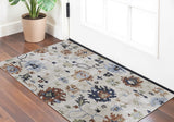 2' X 3' Ivory Red and Blue Floral Power Loom Area Rug