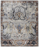 2' X 3' Gray Black and Red Ikat Power Loom Area Rug