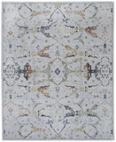 2' X 3' Gray Blue and Green Floral Power Loom Area Rug