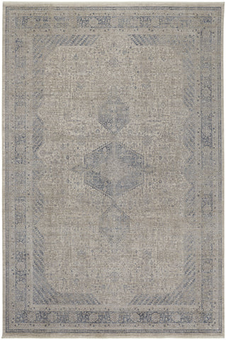 8' X 10' Taupe Ivory And Tan Floral Washable Indoor Outdoor Area Rug