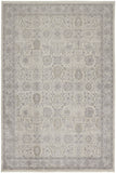 2' X 3' Gray and Ivory Oriental Power Loom Worn Faded Area Rug With Fringe