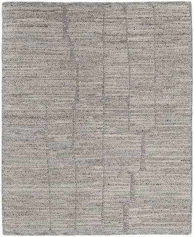 2' X 3' Taupe and Gray Abstract Hand Woven Worn Faded Area Rug