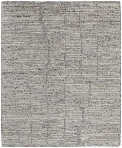 8' X 10' Gray Geometric Washable Non Skid Indoor Outdoor Area Rug