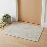 2' X 3' Gray and Ivory Abstract Hand Woven Worn Faded Area Rug