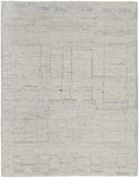 2' X 3' Gray and Ivory Abstract Hand Woven Worn Faded Area Rug