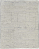 2' X 3' Gray and Ivory Abstract Hand Woven Worn Faded Area Rug