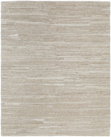 2' X 3' Ivory Abstract Hand Woven Worn Faded Area Rug