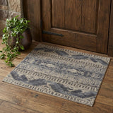 2' X 3' Gray Blue and Ivory Wool Floral Hand Knotted Area Rug