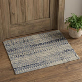 2' X 3' Gray Blue and Ivory Wool Abstract Hand Knotted Area Rug
