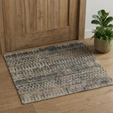2' X 3' Gray Taupe and Ivory Wool Abstract Hand Knotted Area Rug
