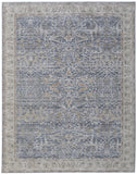 8' X 10' Purple and Ivory Floral Washable Non Skid Indoor Outdoor Area Rug