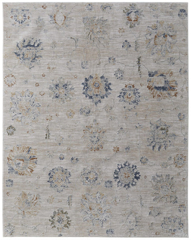 8' X 10' Coral Ivory And Peach Paisley Washable Indoor Outdoor Area Rug