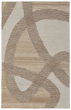 2' X 3' Brown Tan and Ivory Wool Abstract Hand Tufted Area Rug