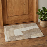 2' X 3' Brown Tan and Ivory Wool Abstract Hand Tufted Area Rug