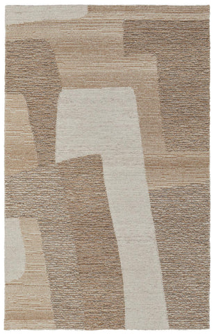 6' Ivory And White Geometric Indoor Outdoor Area Rug