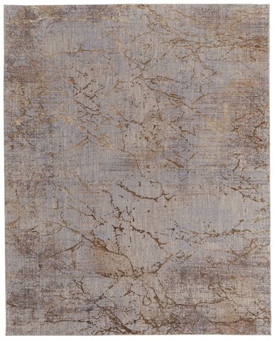 5' X 8' Brown Taupe and Tan Abstract Power Loom Area Rug